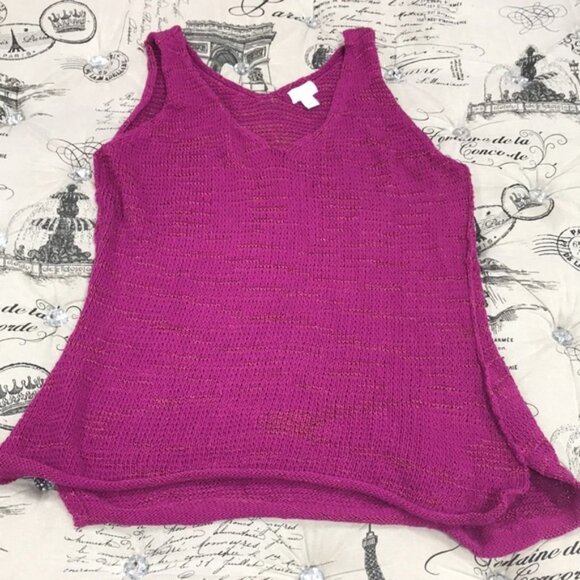 Caslon Sweater Purple Fuchsia Tank Top - Picture 5 of 8